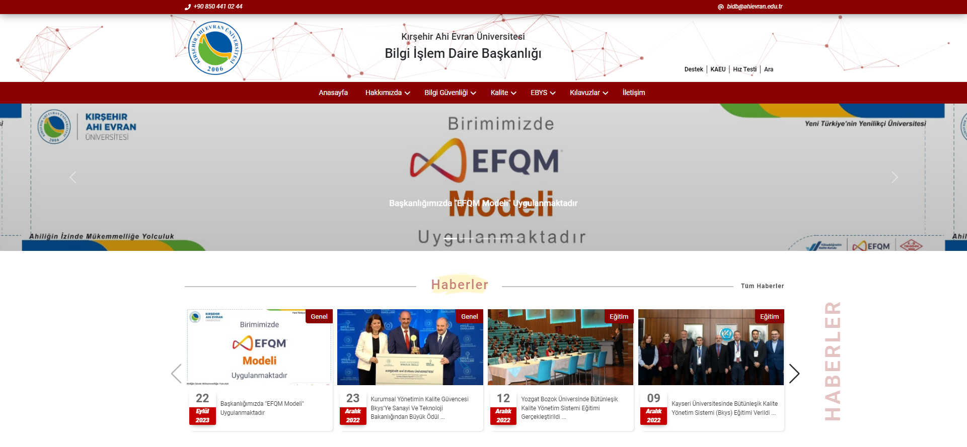 Kırşehir Ahi Evran Üniversitesi İdari Birimler Web Sayfaları